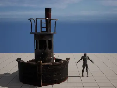 Old Boat Low-poly 3D model