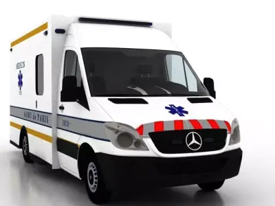 Mercedes Benz Sprinter Truck France Ambulance 3D model