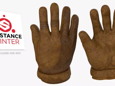 MOTORCYCLE GLOVE Low-poly 3D model