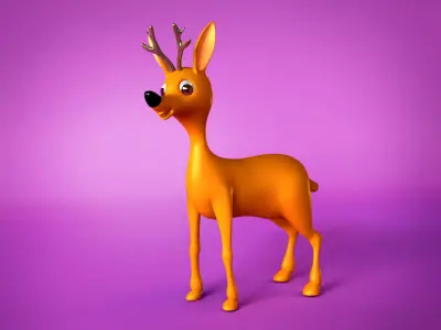 Deer character Low-poly 3D model