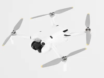 DJI Mini 4 Pro Folding Drone with RC 2 Remote Low-poly 3D model