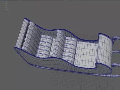 Santas Sled Low-poly 3D model