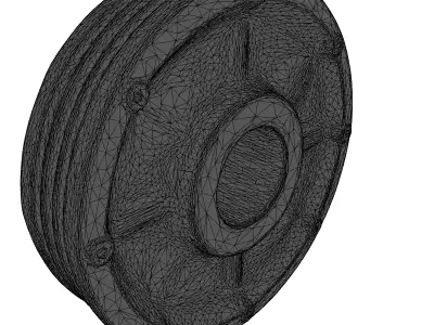 Rusty Industrial Metal Wheel Pulley 3D model