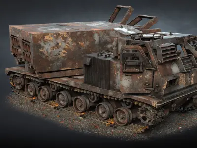 M270 MLRS Destroyed Low-poly 3D model