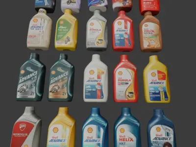 Shell Engine Oil Low-poly 3D model
