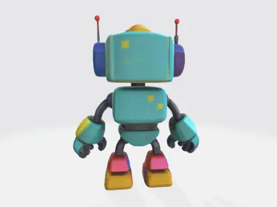 low-poly toy robot Low-poly 3D model