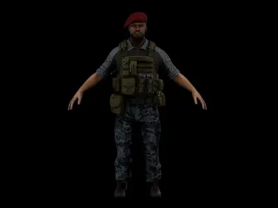 Mercenary Low-poly 3D model