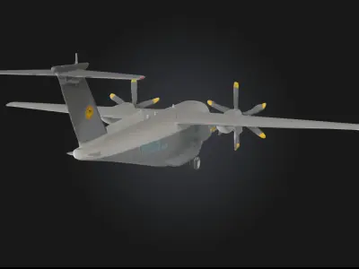 Twin Turbo Propeller Plane  Power and Precision in the Skies 3D model