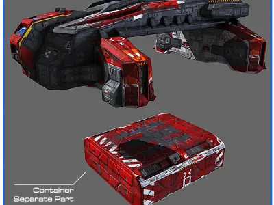 SciFi Army Human SpaceShips 02 Low-poly 3D model