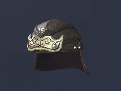 Helmet leather Free low-poly 3D model