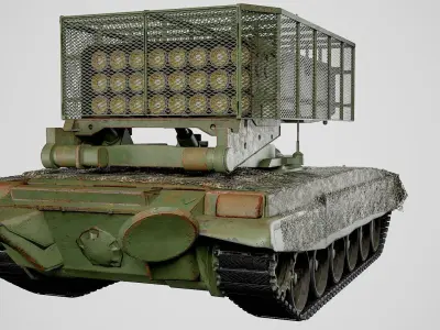 TOS-1A - War in Ukraine Edition - Thermobaric Rocket Launcher Low-poly 3D model