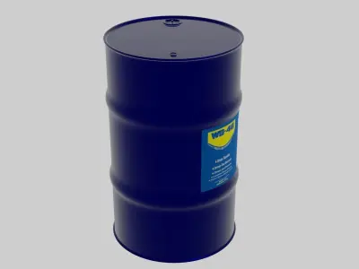 Oil Drum Low-poly 3D model 4