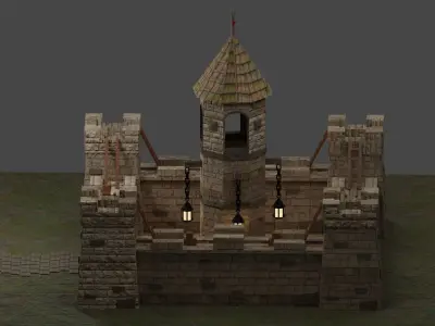Medieval Castle Low-poly 3D model order