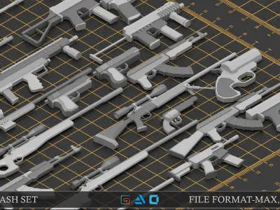 Mega pack weapon kitbash vol4 Low-poly 3D model