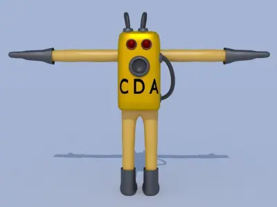 Low-Poly Monsters INC Tall CDA agent rigged 3D model alien  Low-poly 3D model