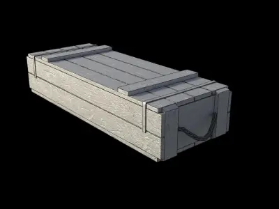 AK-47 wood box 3D model Low-poly 3D model