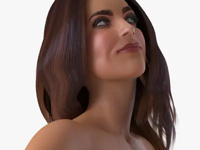 Nude Woman Rigged for Cinema 4D 3D model