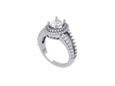 Oval Ring 3D print model 7