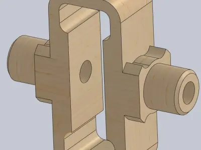 Bifter wooden bracket with two holes 3D model