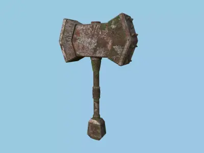 Medieval War Hammer 04 Earth Elemental - Fantasy Weaponry Low-poly 3D model