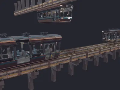 Monorail Low-poly 3D model
