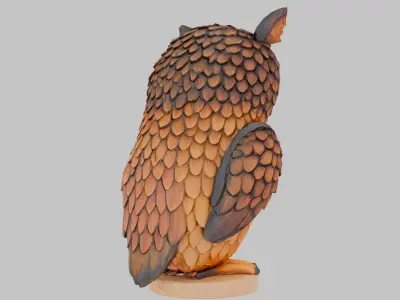 Decorative Owl Low-poly 3D model