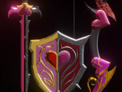 Half Love Weapon Pack Low-poly 3D model