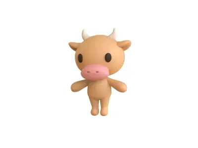 Little animal cute - Cow cute - Character005 Low-poly 3D model purchase