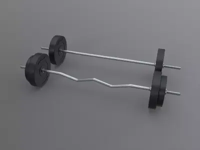 PBR Adjustable Barbell Set A1 Low-poly 3D model
