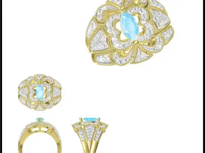 JCD Format  Antique wedding rings jcd jewellery design course 3D print model