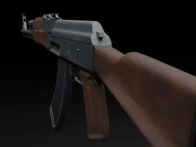 Ak 47 Low-poly 3D model 8