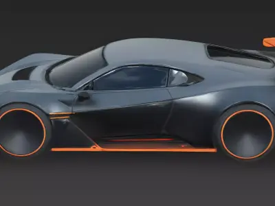 Realistic Cyber Hypercar 3D Model Low-poly 3D model