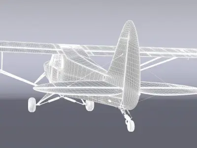 Piper PA-18 Supercub Plane 3D model High quality 3D model