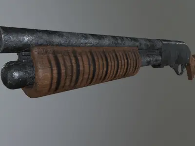 Sawed Off Shotgun Low-poly 3D model purchase