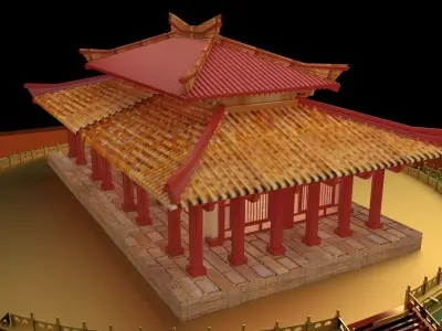Chinese ancient house 3D model 5