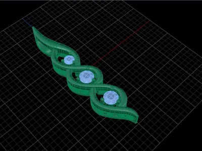 minimal pendant with 3 round gemstone  Free 3D print model