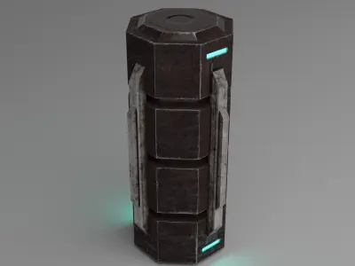 Game ready Low Poly PBR Sci-fi box - Box 2 of 5 Free low-poly 3D model