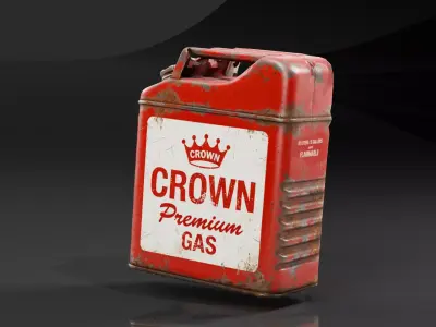 Vintage Rusty Jerrycan  Gas Can Low-poly 3D model