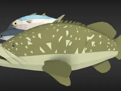 fish pack Low-poly 3D model purchase