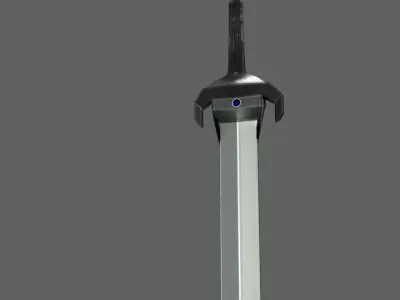 Low Poly Gladius Fantasy Blue Stones Dark Ebony Handling Low-poly 3D model