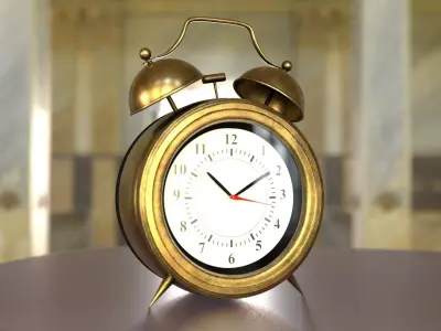 old aged bronze clock Free 3D model