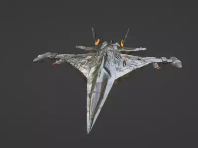 Jet Aircraft Military aircraft metallic with weapon 3D model