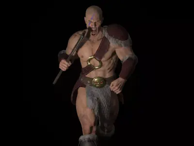 Barbarian Low-poly 3D model