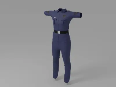 Police Uniform Low-poly 3D model