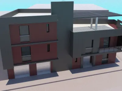 3D Residential Building  Free 3D model