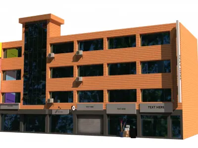 13 LowPoly Building in Korea Collection 01 3D model