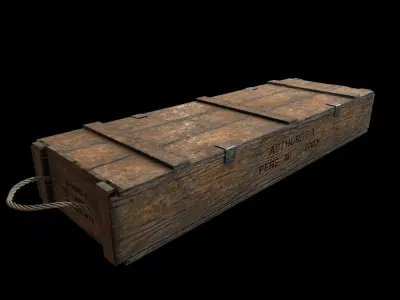 WW2 Wooden Crates Low-poly 3D model