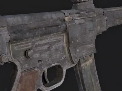 StG 44 3D model gun Low-poly 3D model