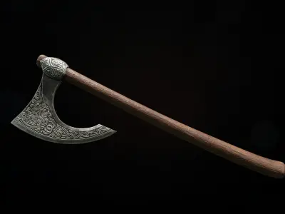 Battle axe  Low-poly 3D model get