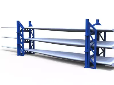 Transport frame for wind power blades for model ship 3D print model
